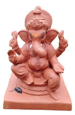 12 इंच गोल चौरंग गणेशा